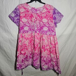 Vintage y2k pink purple floral boho plus size dress